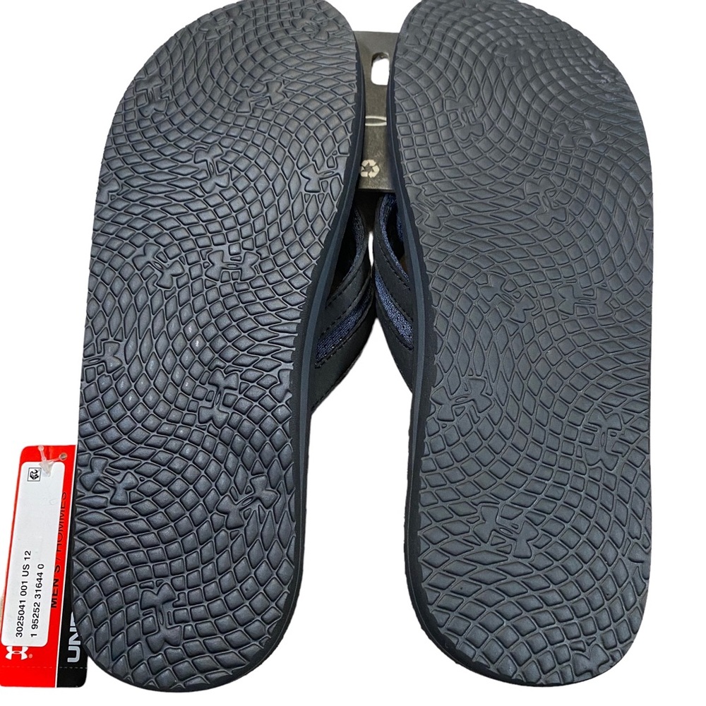 Under Armour black flip flops men's size 9 NWT - Picture 5 of 7
